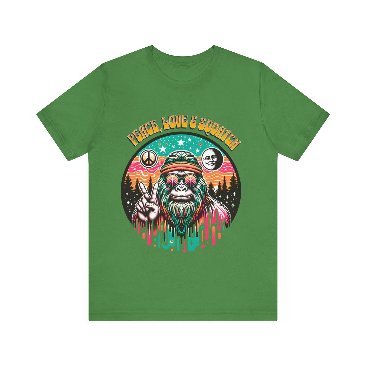 Peace, Love and Squatch - Unisex Jersey Short Sleeve Tee.