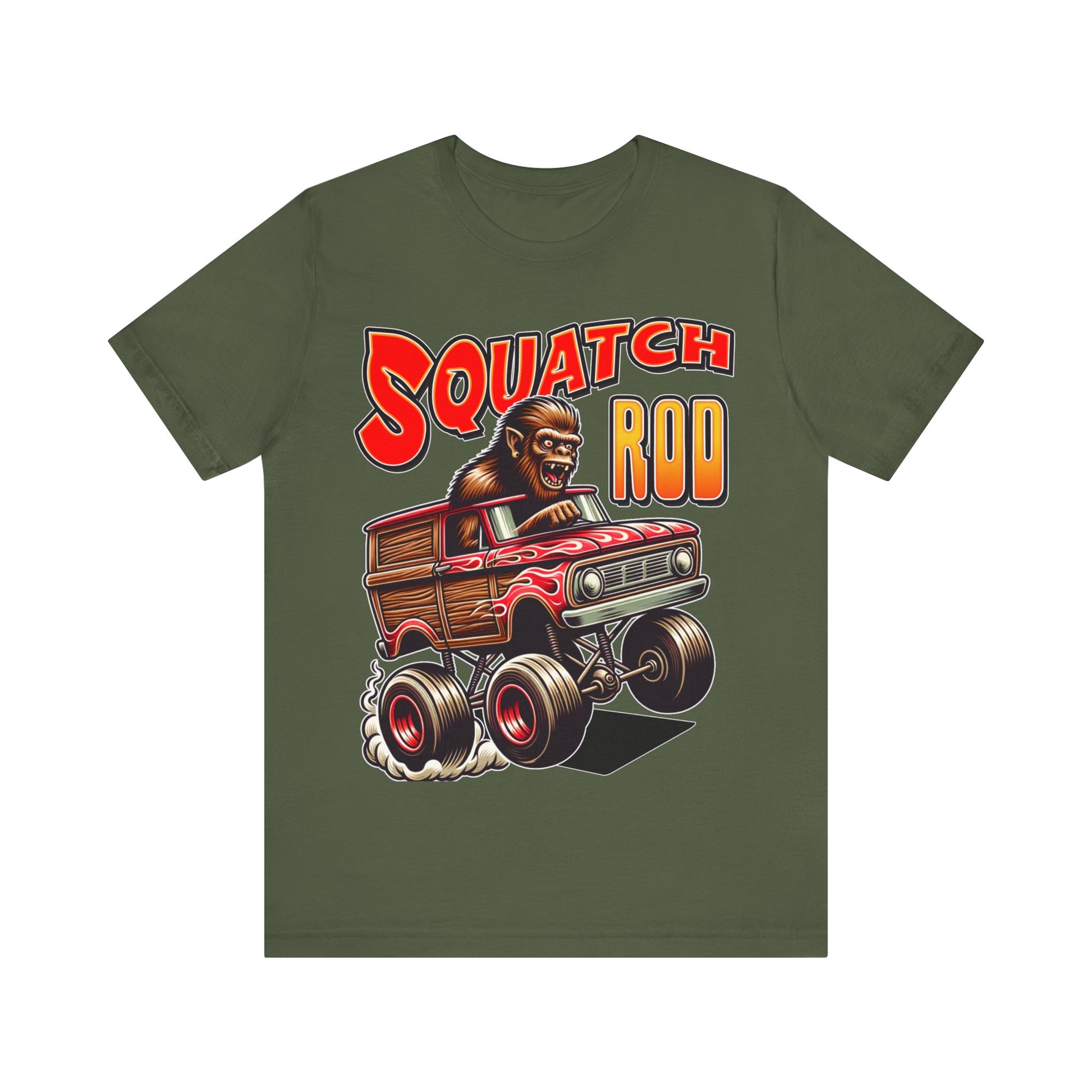 Hot Rod Squatch - Unisex Jersey Short Sleeve Tee.