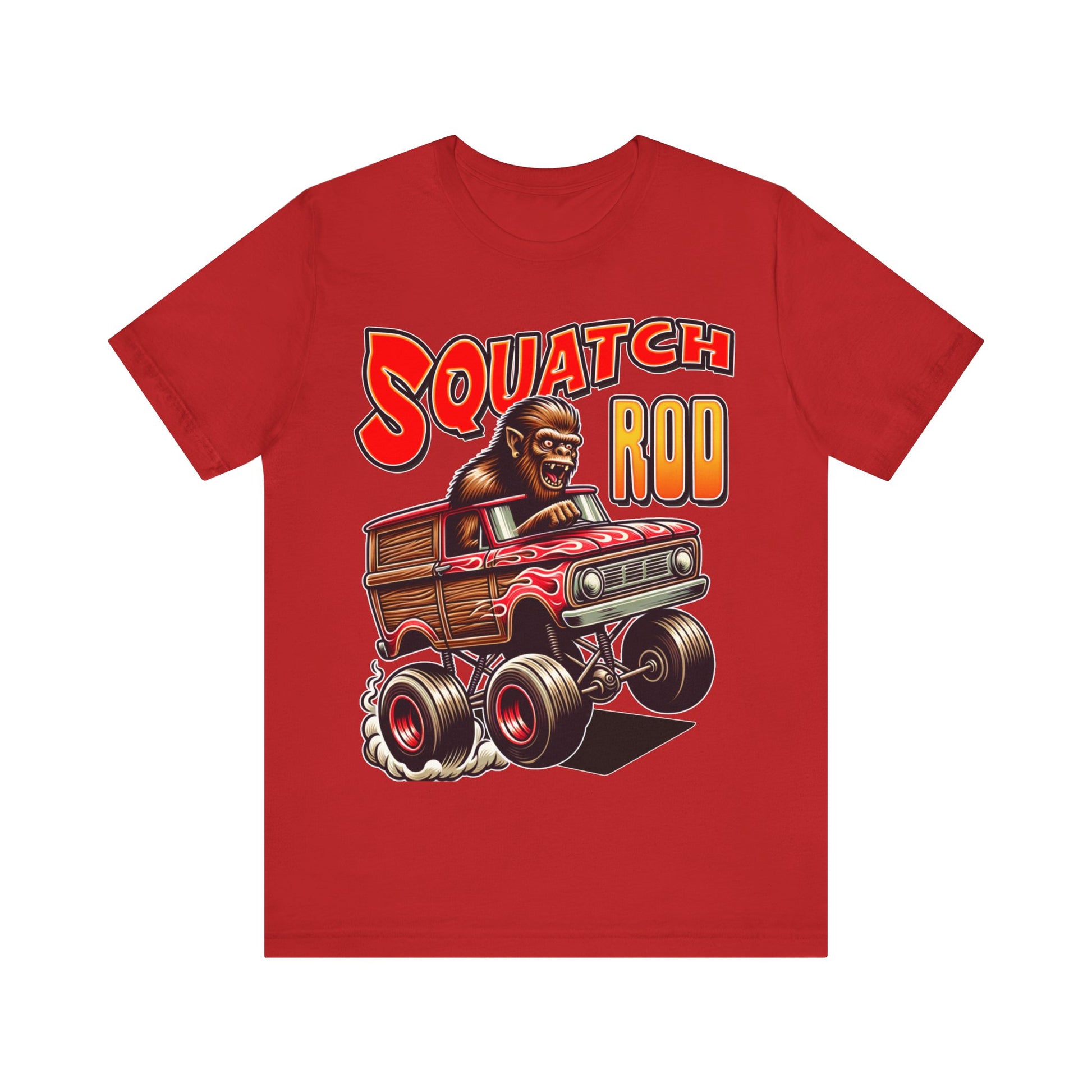 Hot Rod Squatch - Unisex Jersey Short Sleeve Tee.