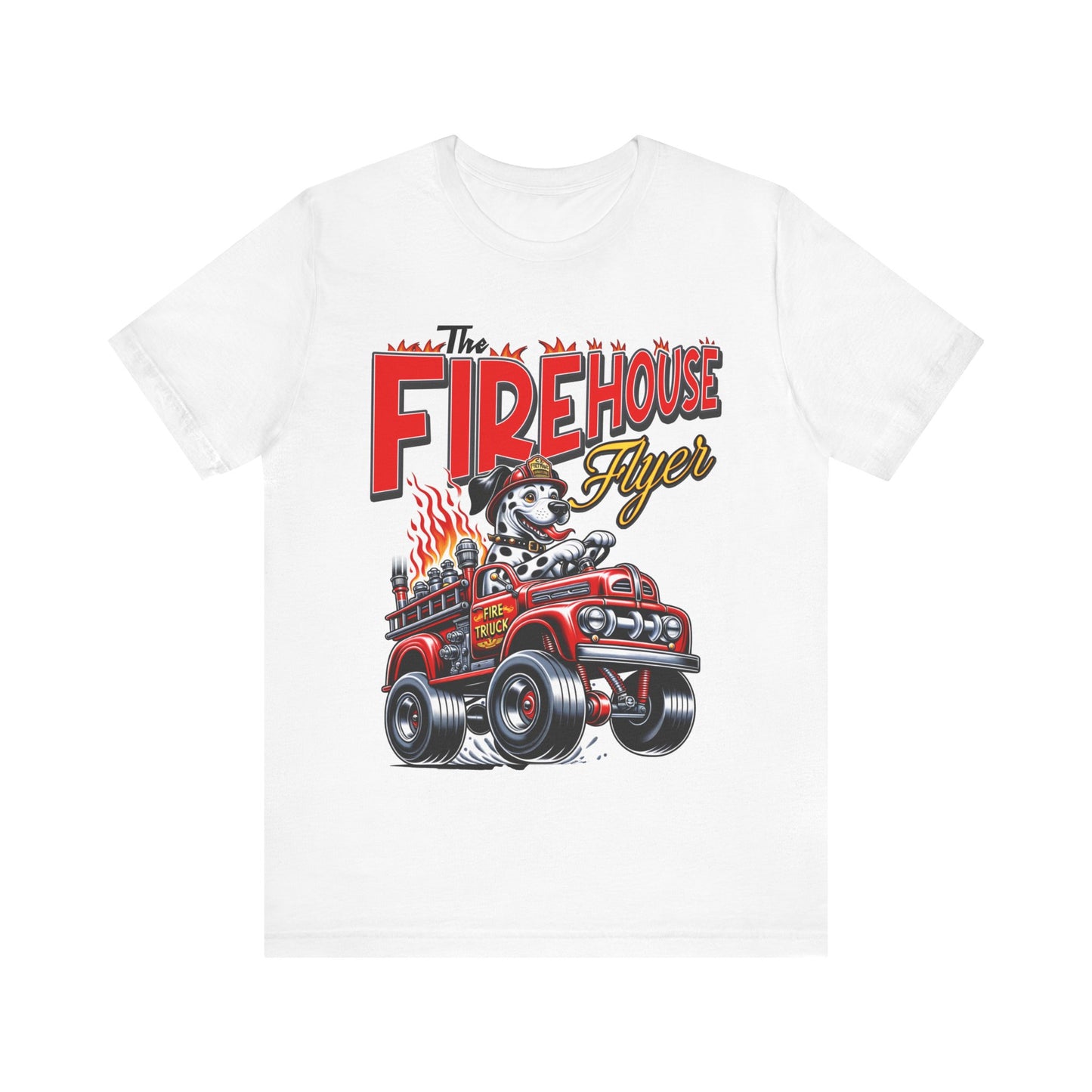 "Rev up your style with our 'Firehouse Flyer' tee, inspired by Big Daddy Roth's legendary designs. Blaze a trail with this fiery tribute. Get yours now!"