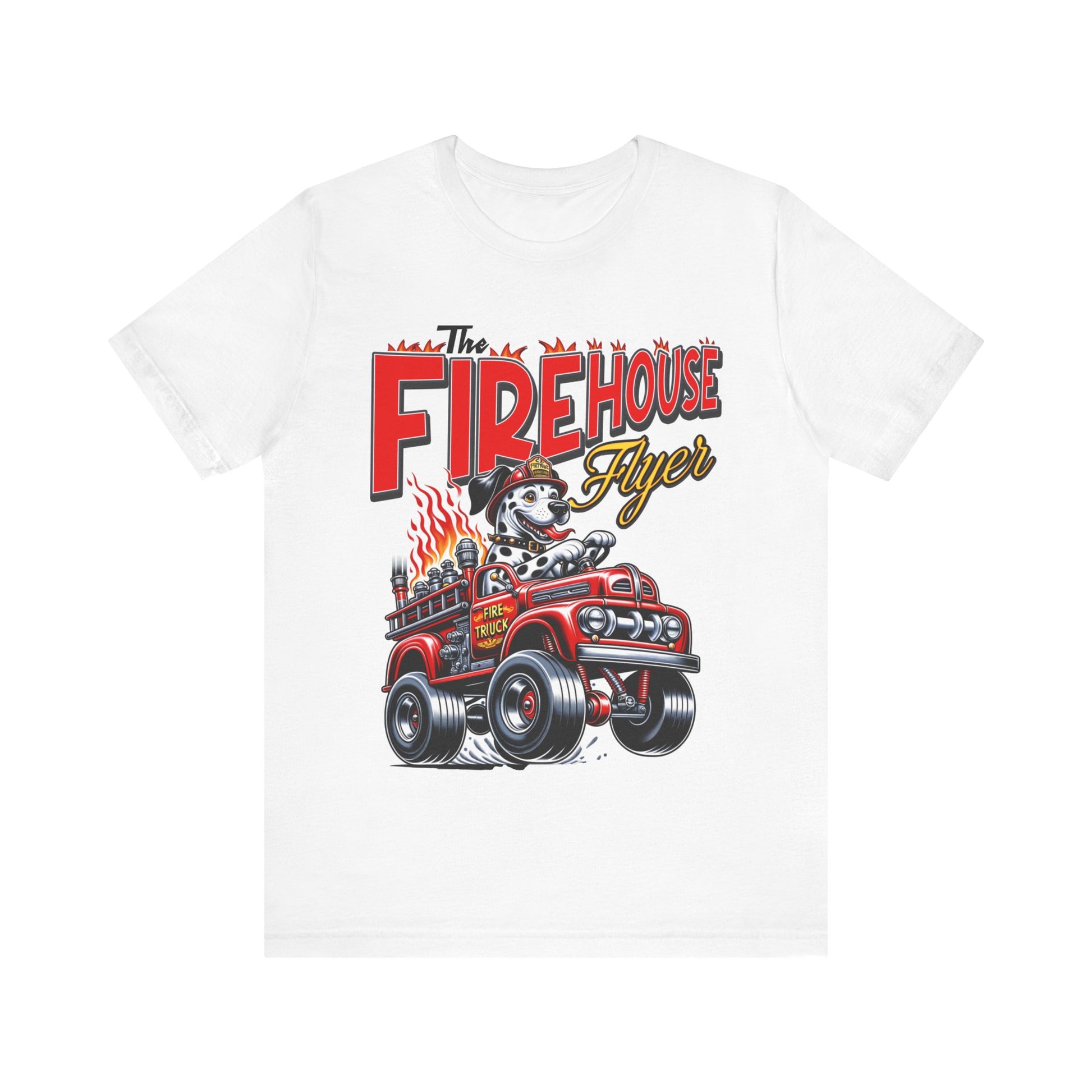"Rev up your style with our 'Firehouse Flyer' tee, inspired by Big Daddy Roth's legendary designs. Blaze a trail with this fiery tribute. Get yours now!"