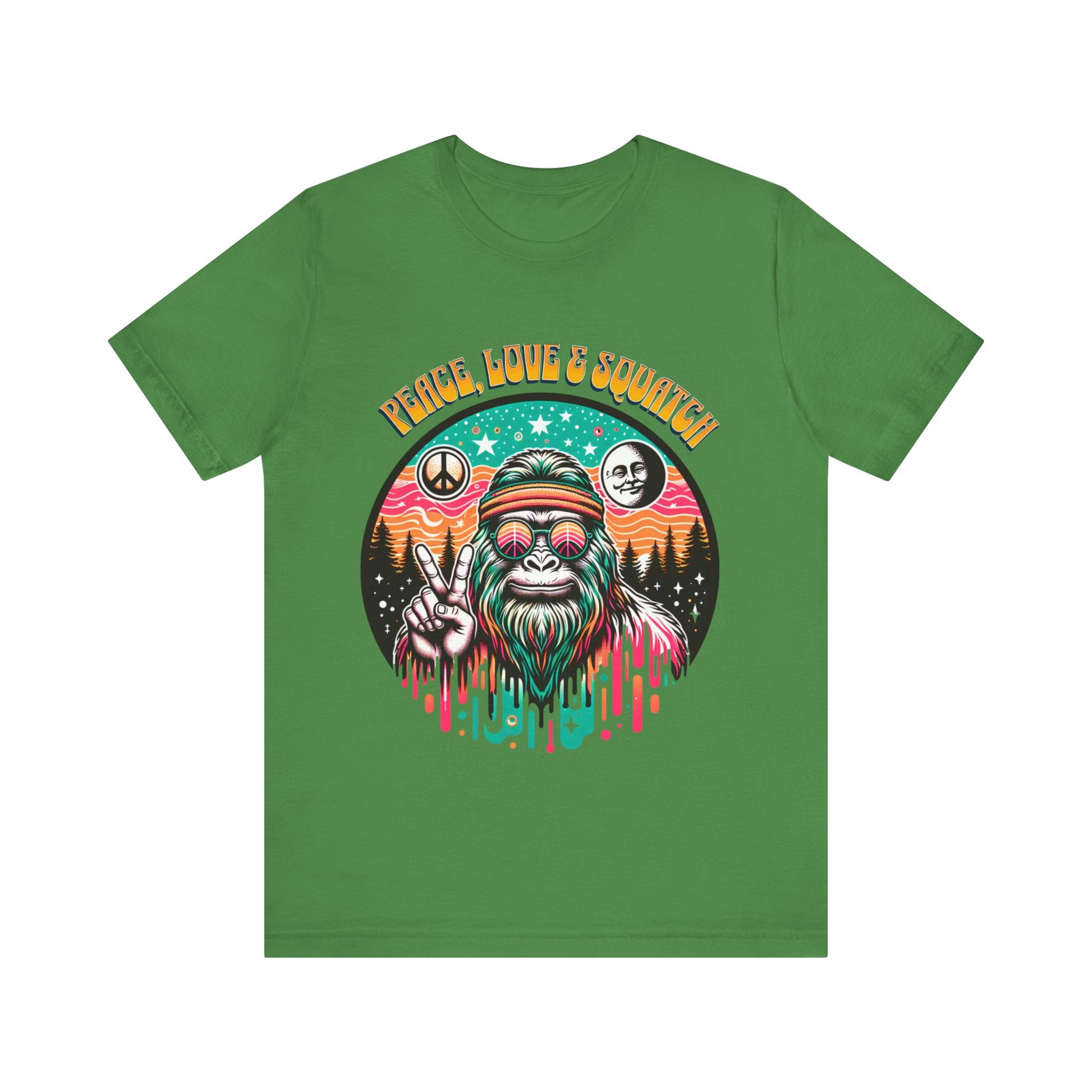 Peace, Love and Squatch - Unisex Jersey Short Sleeve Tee.