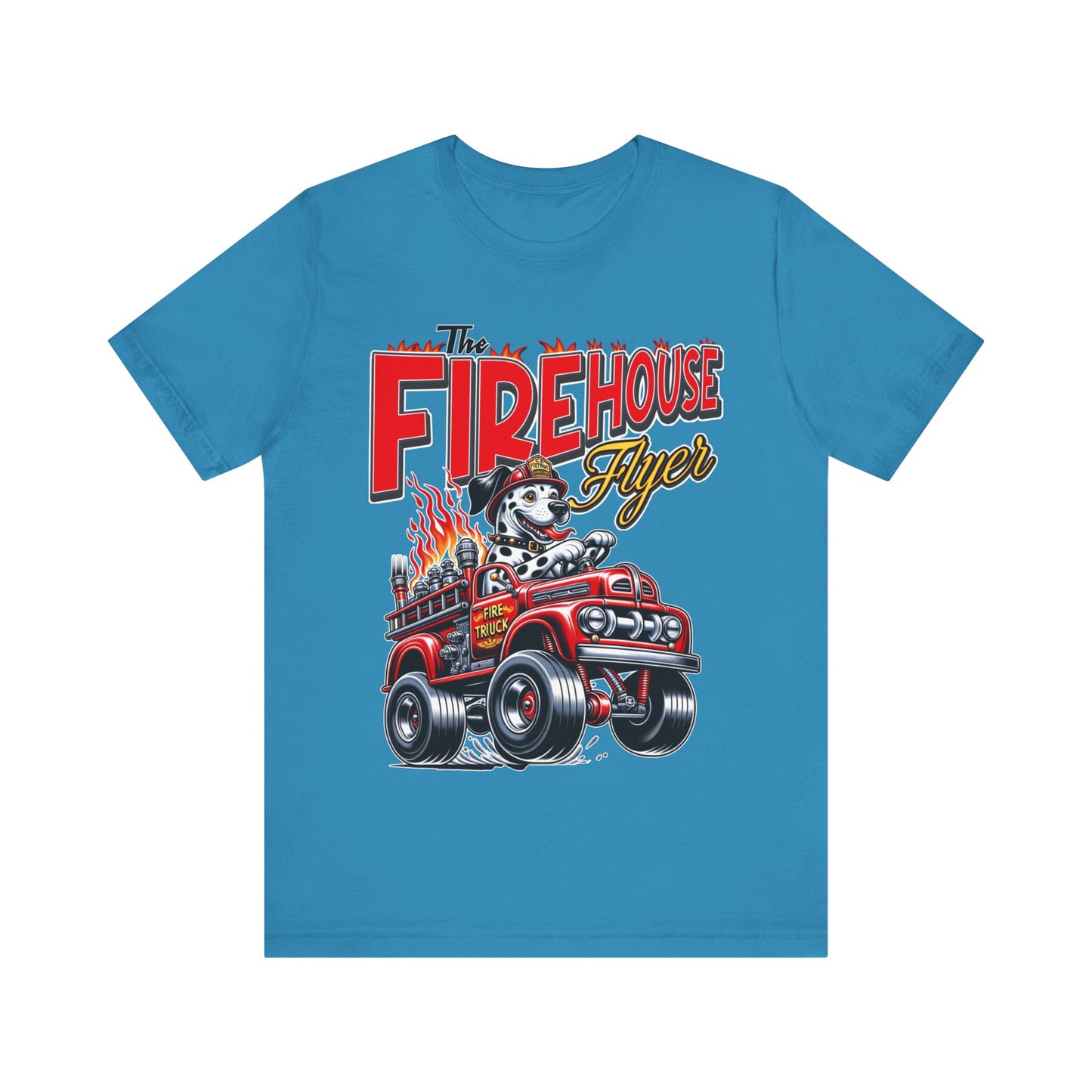 "Rev up your style with our 'Firehouse Flyer' tee, inspired by Big Daddy Roth's legendary designs. Blaze a trail with this fiery tribute. Get yours now!"
