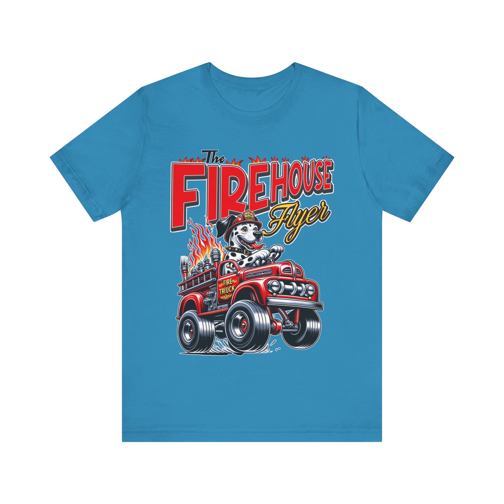 "Rev up your style with our 'Firehouse Flyer' tee, inspired by Big Daddy Roth's legendary designs. Blaze a trail with this fiery tribute. Get yours now!"