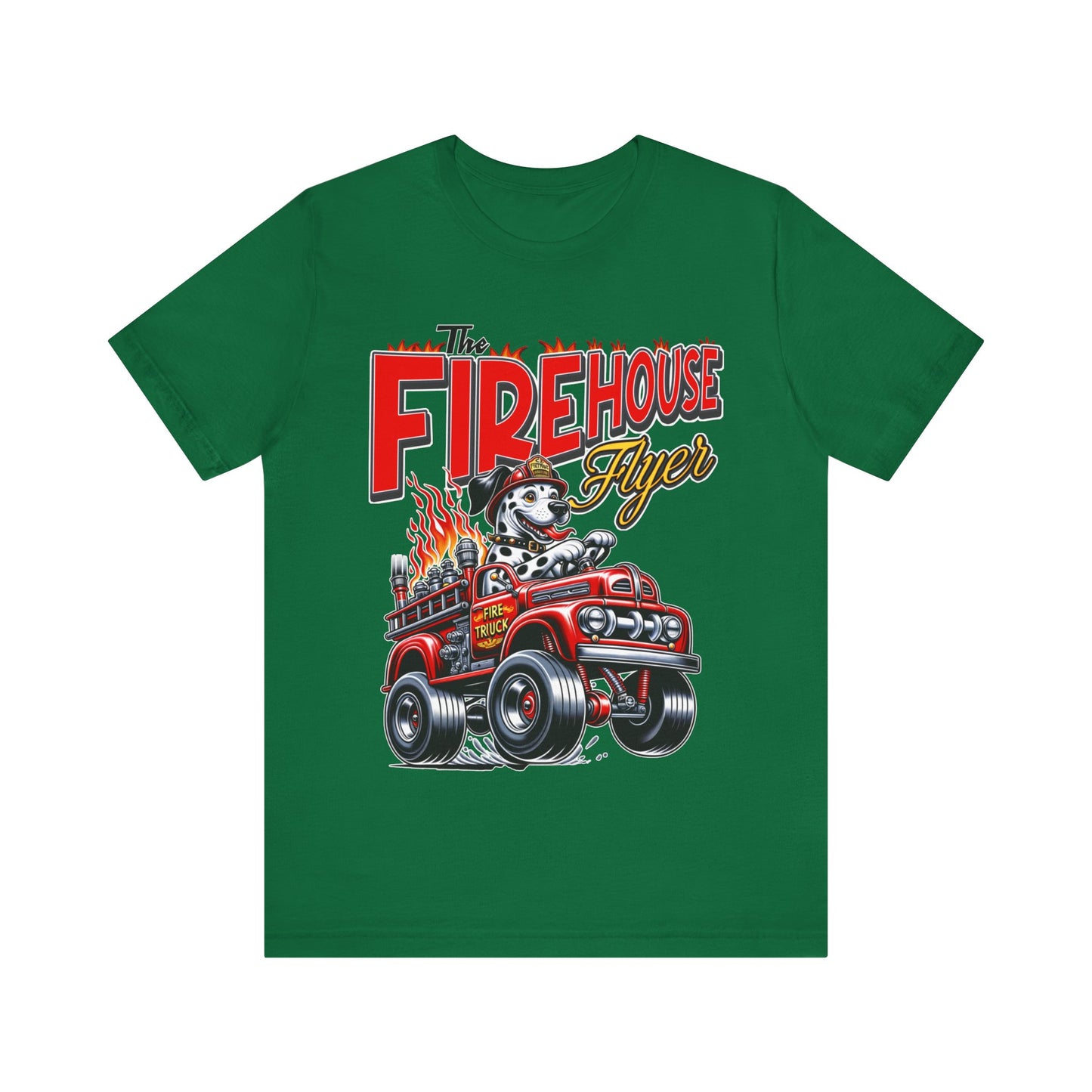 "Rev up your style with our 'Firehouse Flyer' tee, inspired by Big Daddy Roth's legendary designs. Blaze a trail with this fiery tribute. Get yours now!"