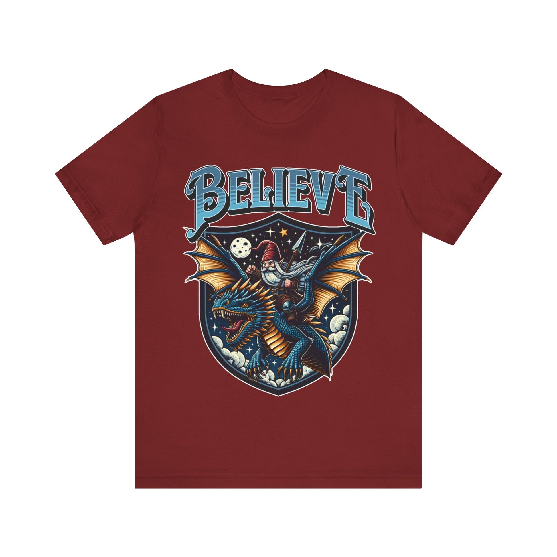 "Believe in Dragons t-shirt with a humorous dragon design"