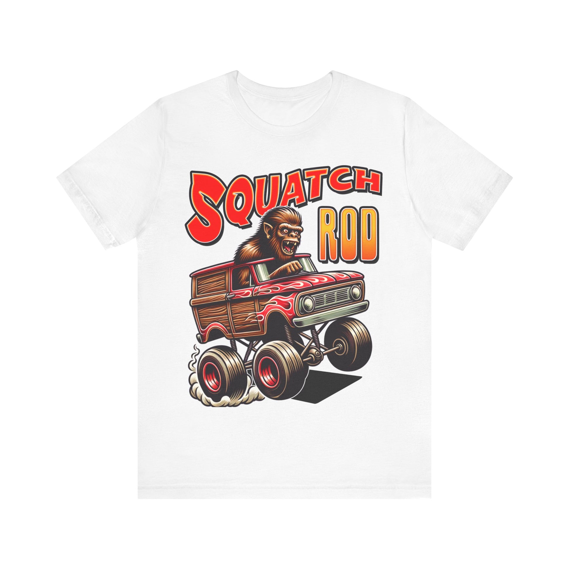 Hot Rod Squatch - Unisex Jersey Short Sleeve Tee.