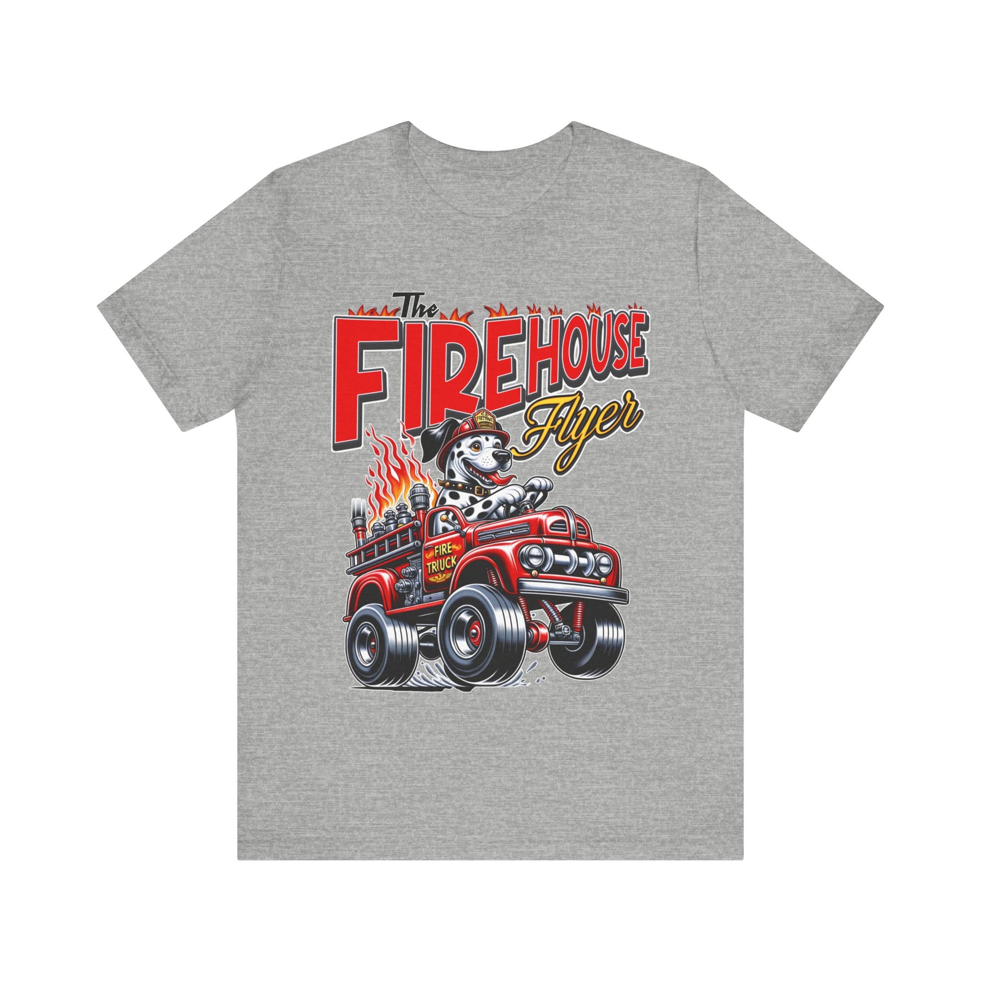 "Rev up your style with our 'Firehouse Flyer' tee, inspired by Big Daddy Roth's legendary designs. Blaze a trail with this fiery tribute. Get yours now!"