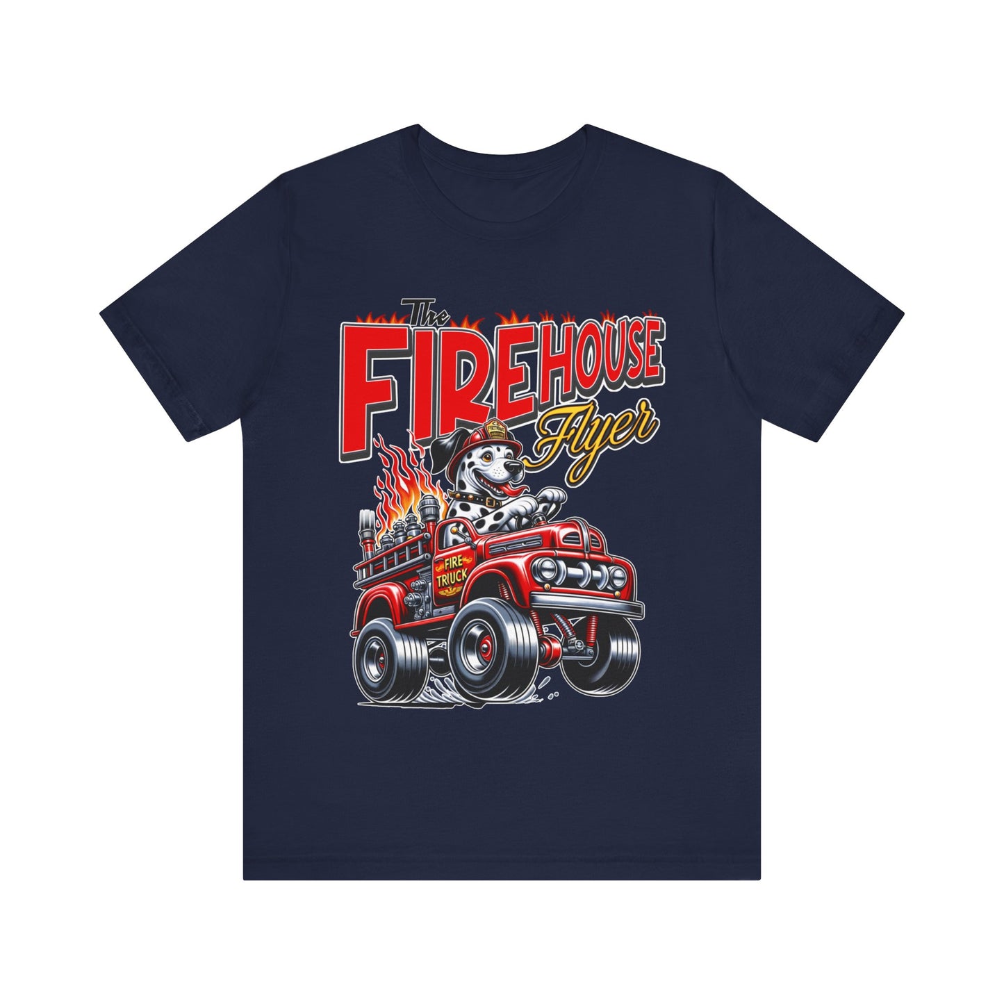 "Rev up your style with our 'Firehouse Flyer' tee, inspired by Big Daddy Roth's legendary designs. Blaze a trail with this fiery tribute. Get yours now!"