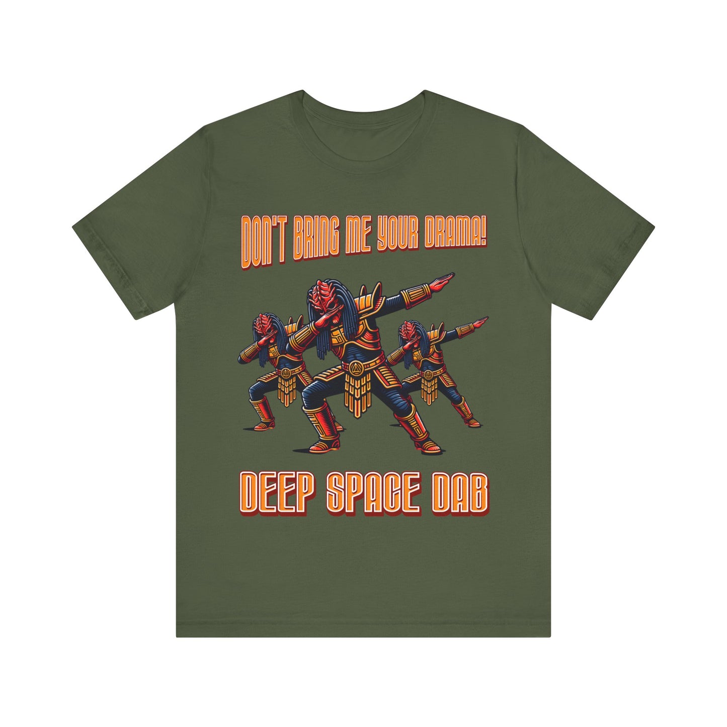 "Dance into the cosmos with our 'Deep Space Dab' tee. Elevate your style with this cosmic twist on a classic move. Shop now and make a stellar statement!"