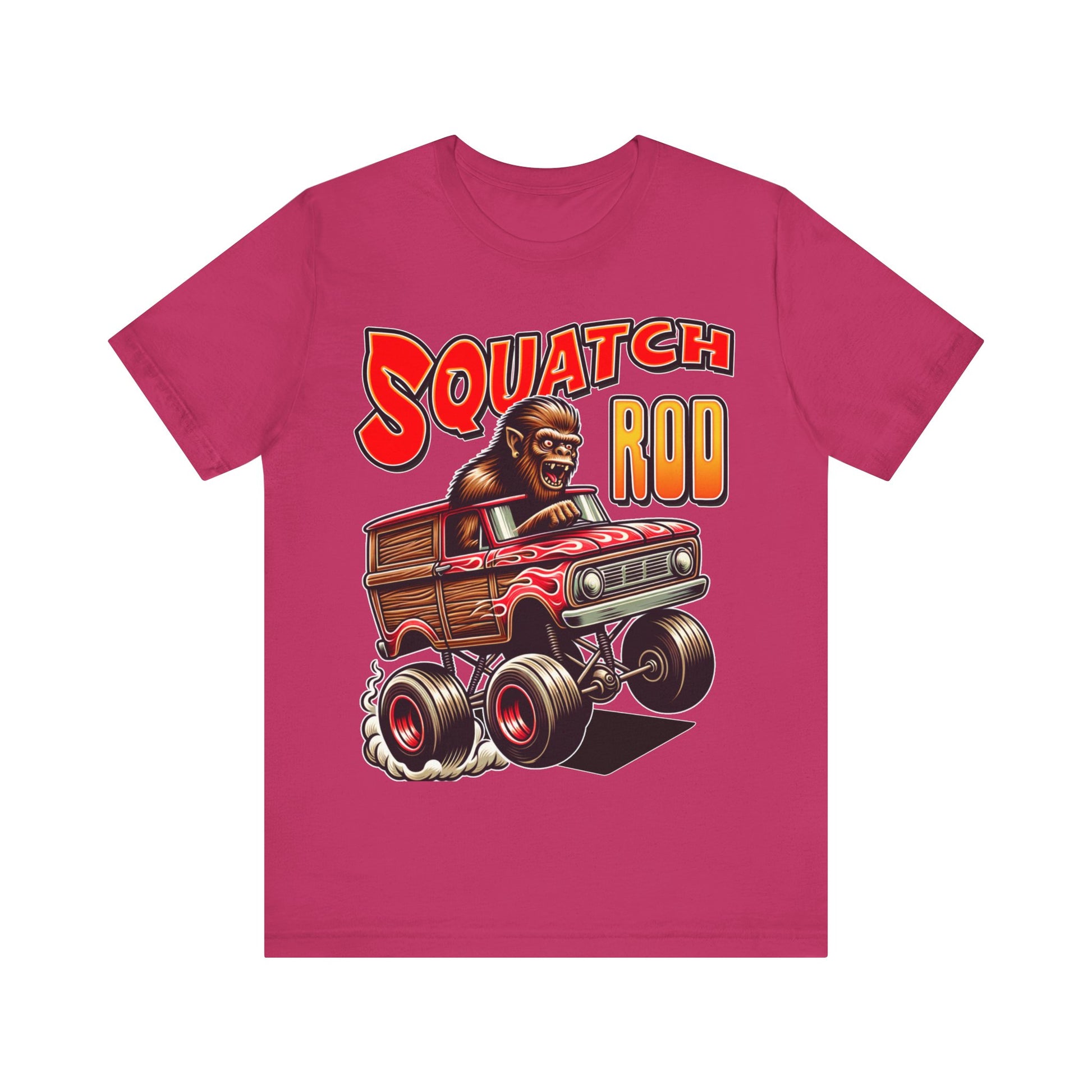 Hot Rod Squatch - Unisex Jersey Short Sleeve Tee.