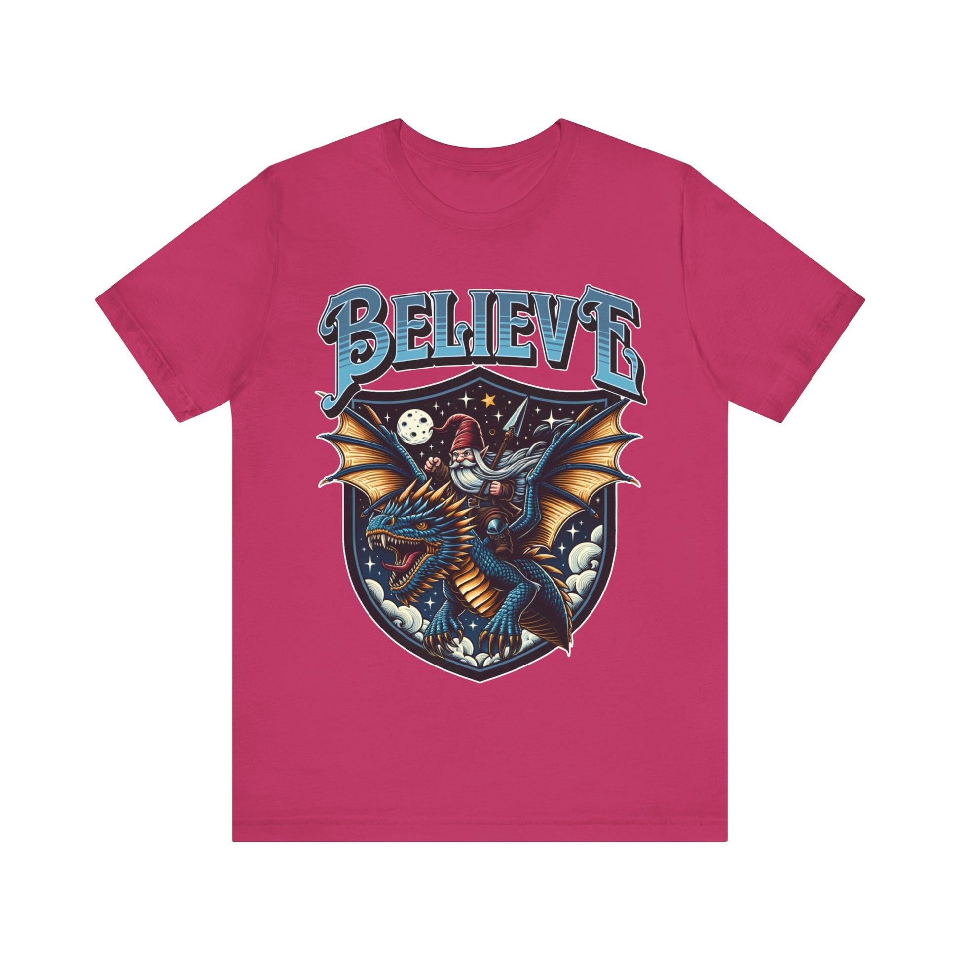 "Believe in Dragons t-shirt with a humorous dragon design"